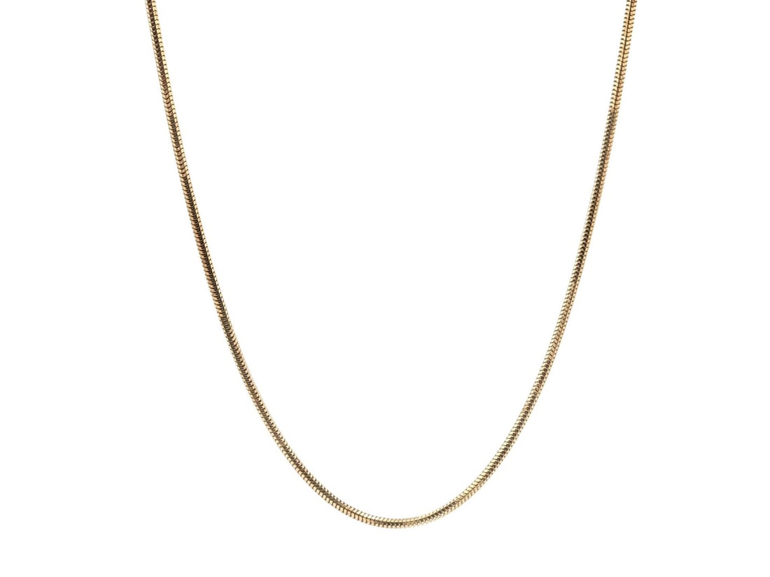 20 inch 18k Yellow Gold Snake Link Necklace Italian 1.4mm Lobster Clasp (1 of 6)