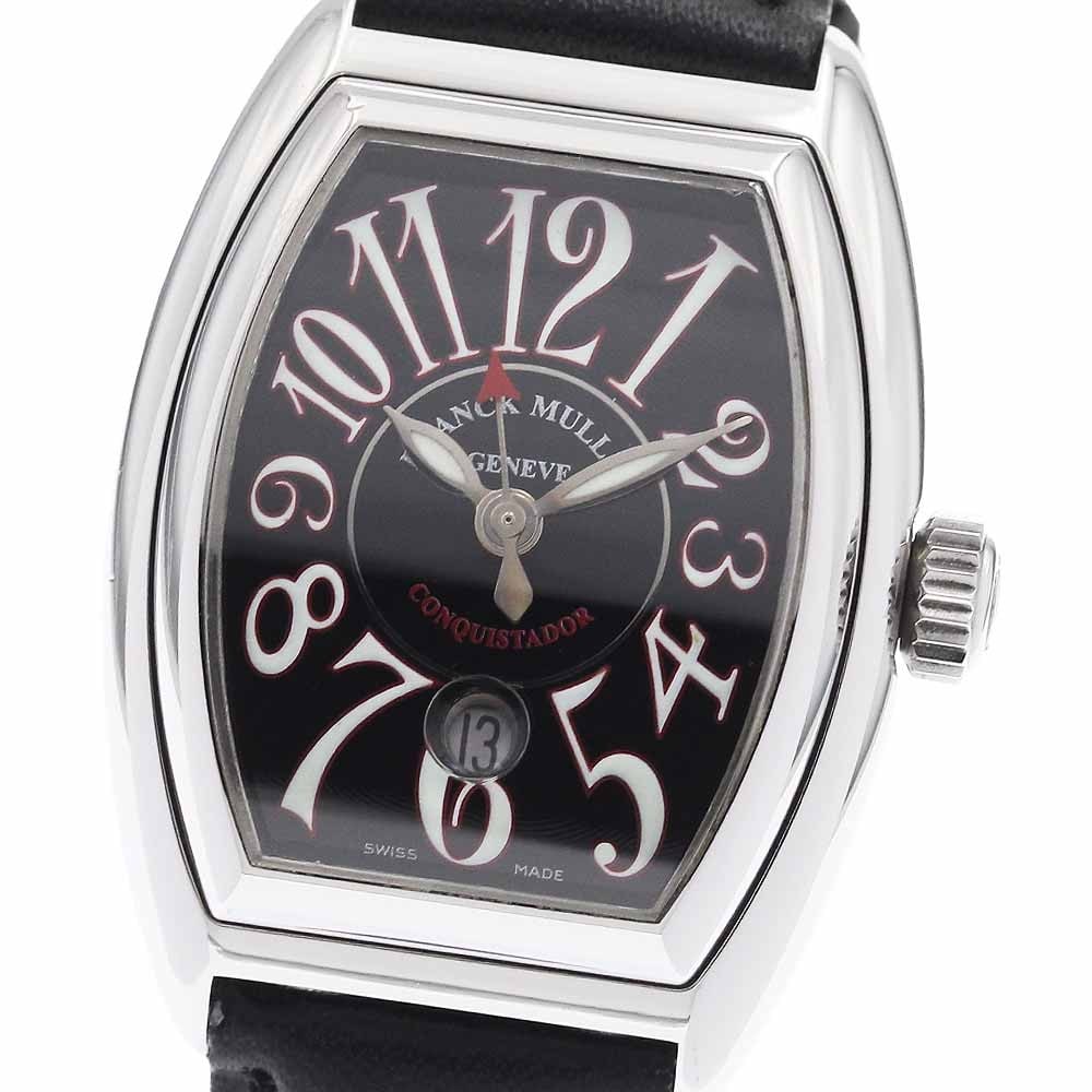 Franck Muller Conquistador 8002LSC womens automatic date wristwatch: Franck Muller Conquistador 8002LSC womens automatic date wristwatch Franck Muller Conquistador women's wristwatch with automatic movement and date function. This watch features a black dial in a stain