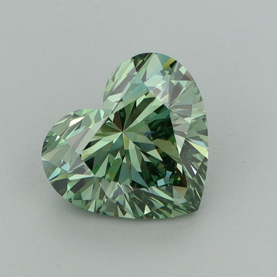 Loose Diamond - HEART 2.05ct Fancy Vivid Green VS1: Loose Diamond - HEART 2.05ct Fancy Vivid Green VS1 Source: This is a real non-mined Diamond that has been grown in a lab Shape: HEART Carats: 2.05 Color: Fancy Vivid Green Certification: IGI Video: