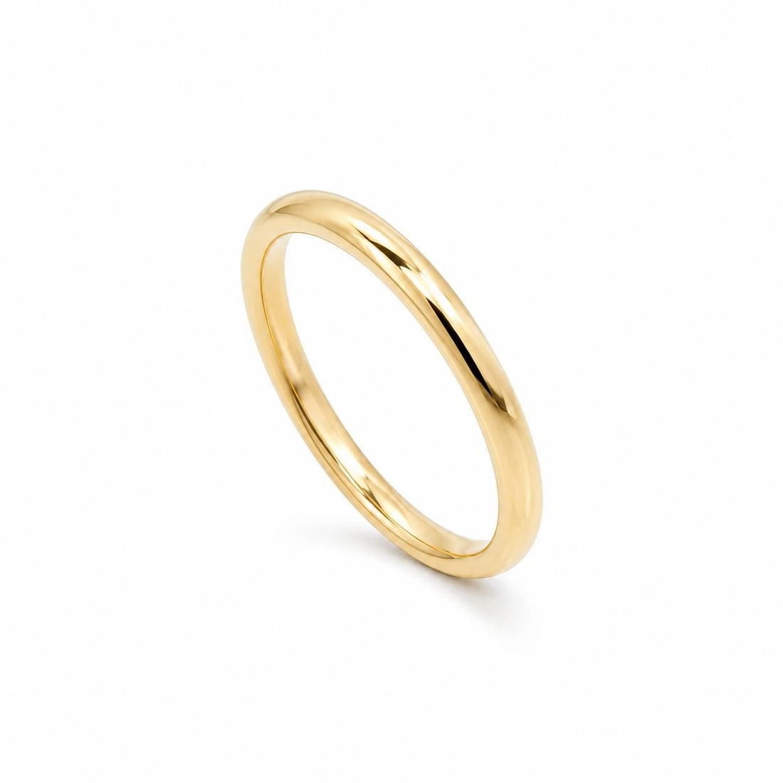 10k Yellow Gold Plain Wedding Band Ring Size 5.5 2mm (1 of 3)