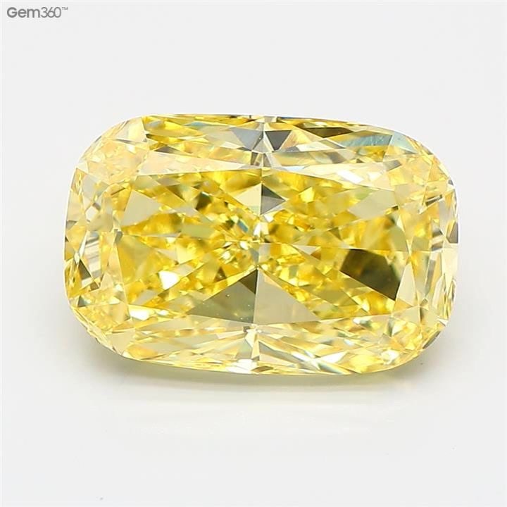Loose Diamond - CUSHION MODIFIED 4.29ct Fancy Vivid Yellow VS1: Loose Diamond - CUSHION MODIFIED 4.29ct Fancy Vivid Yellow VS1 Source: This is a real non-mined Diamond that has been grown in a lab Shape: CUSHION MODIFIED Carats: 4.29 Color: Fancy Vivid Yellow Cert