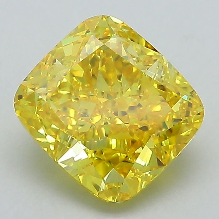 Loose Diamond - CUSHION MODIFIED 2.34ct Fancy Vivid Yellow VVS2: Loose Diamond - CUSHION MODIFIED 2.34ct Fancy Vivid Yellow VVS2 Source: This is a real non-mined Diamond that has been grown in a lab Shape: CUSHION MODIFIED Carats: 2.34 Color: Fancy Vivid Yellow Cer