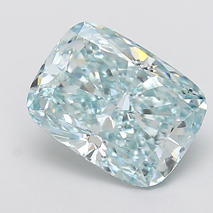 Loose Diamond - CUSHION MODIFIED 5.03ct Fancy Intense Blueish Green VS1: Loose Diamond - CUSHION MODIFIED 5.03ct Fancy Intense Blueish Green VS1 Source: This is a real non-mined Diamond that has been grown in a lab Shape: CUSHION MODIFIED Carats: 5.03 Color: Fancy Intense 