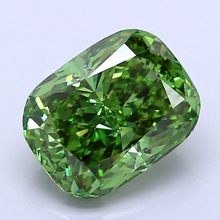Loose Diamond - CUSHION MODIFIED 2.89ct Fancy Vivid Green VVS2: Loose Diamond - CUSHION MODIFIED 2.89ct Fancy Vivid Green VVS2 Source: This is a real non-mined Diamond that has been grown in a lab Shape: CUSHION MODIFIED Carats: 2.89 Color: Fancy Vivid Green Certi
