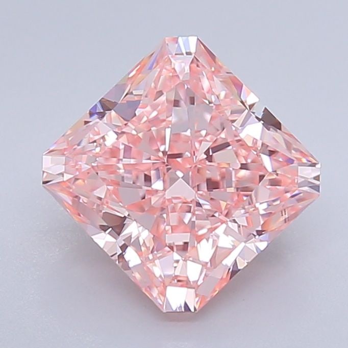Loose Diamond - SQUARE RADIANT 3.36ct Fancy Vivid Pink VVS2: Loose Diamond - SQUARE RADIANT 3.36ct Fancy Vivid Pink VVS2 Source: This is a real non-mined Diamond that has been grown in a lab Shape: SQUARE RADIANT Carats: 3.36 Color: Fancy Vivid Pink Certificati
