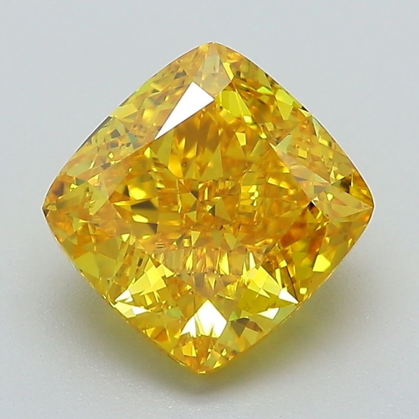 Loose Diamond - CUSHION BRILLIANT 3.09ct Fancy Vivid Yellow VVS2: Loose Diamond - CUSHION BRILLIANT 3.09ct Fancy Vivid Yellow VVS2 Source: This is a real non-mined Diamond that has been grown in a lab Shape: CUSHION BRILLIANT Carats: 3.09 Color: Fancy Vivid Yellow C