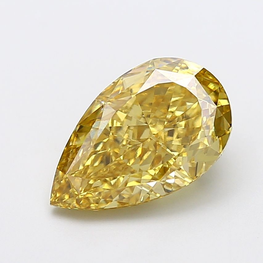 Loose Diamond - PEAR 5.04ct Fancy Vivid Yellow VS1: Loose Diamond - PEAR 5.04ct Fancy Vivid Yellow VS1 Source: This is a real non-mined Diamond that has been grown in a lab Shape: PEAR Carats: 5.04 Color: Fancy Vivid Yellow Certification: NONE Video: