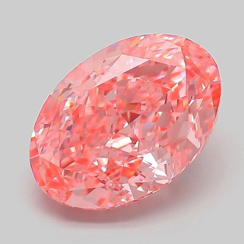 Loose Diamond - OVAL 3.14ct Fancy Vivid Pink VVS2: Loose Diamond - OVAL 3.14ct Fancy Vivid Pink VVS2 Source: This is a real non-mined Diamond that has been grown in a lab Shape: OVAL Carats: 3.14 Color: Fancy Vivid Pink Certification: IGI Video: