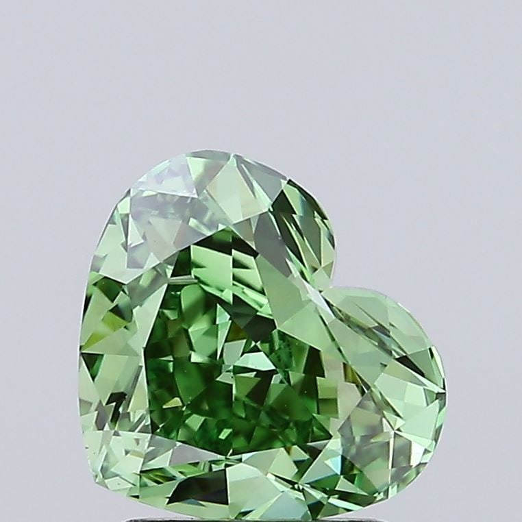 Loose Diamond - HEART 2.0ct Fancy Vivid Green VS1: Loose Diamond - HEART 2.0ct Fancy Vivid Green VS1 Source: This is a real non-mined Diamond that has been grown in a lab Shape: HEART Carats: 2.0 Color: Fancy Vivid Green Certification: IGI Video: