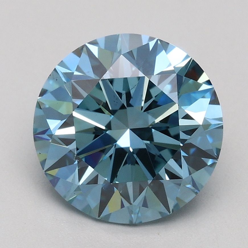 Ideal Loose Diamond - ROUND 1.98ct Fancy Vivid Blue VS1: Ideal Loose Diamond - ROUND 1.98ct Fancy Vivid Blue VS1 Source: This is a real non-mined Diamond that has been grown in a lab Shape: ROUND Carats: 1.98 Color: Fancy Vivid Blue Certification: IGI
