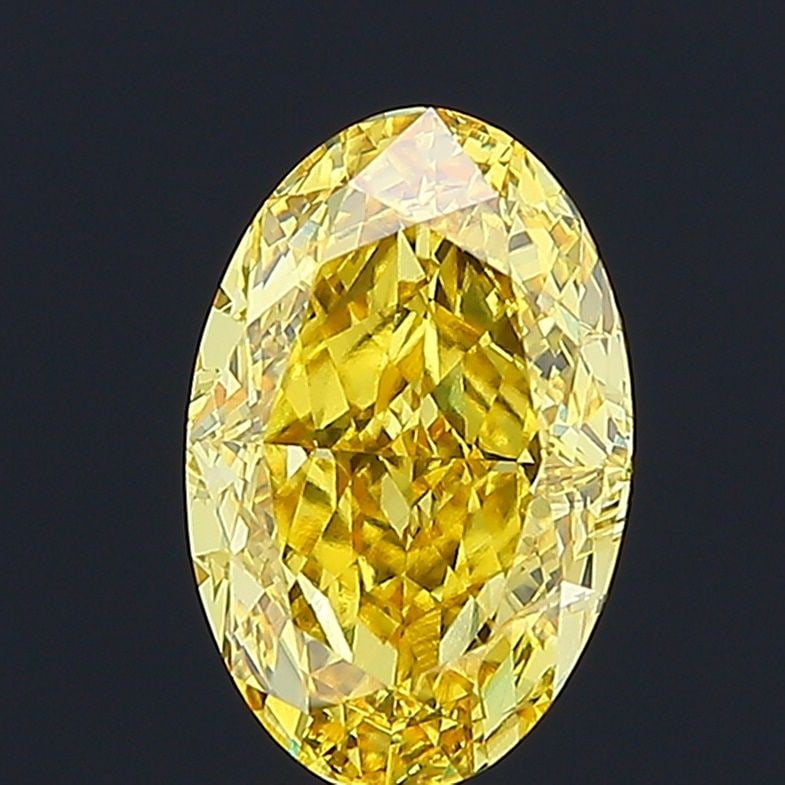 Loose Diamond - OVAL 4.01ct Fancy Vivid Yellow VS1: Loose Diamond - OVAL 4.01ct Fancy Vivid Yellow VS1 Source: This is a real non-mined Diamond that has been grown in a lab Shape: OVAL Carats: 4.01 Color: Fancy Vivid Yellow Certification: IGI Video:
