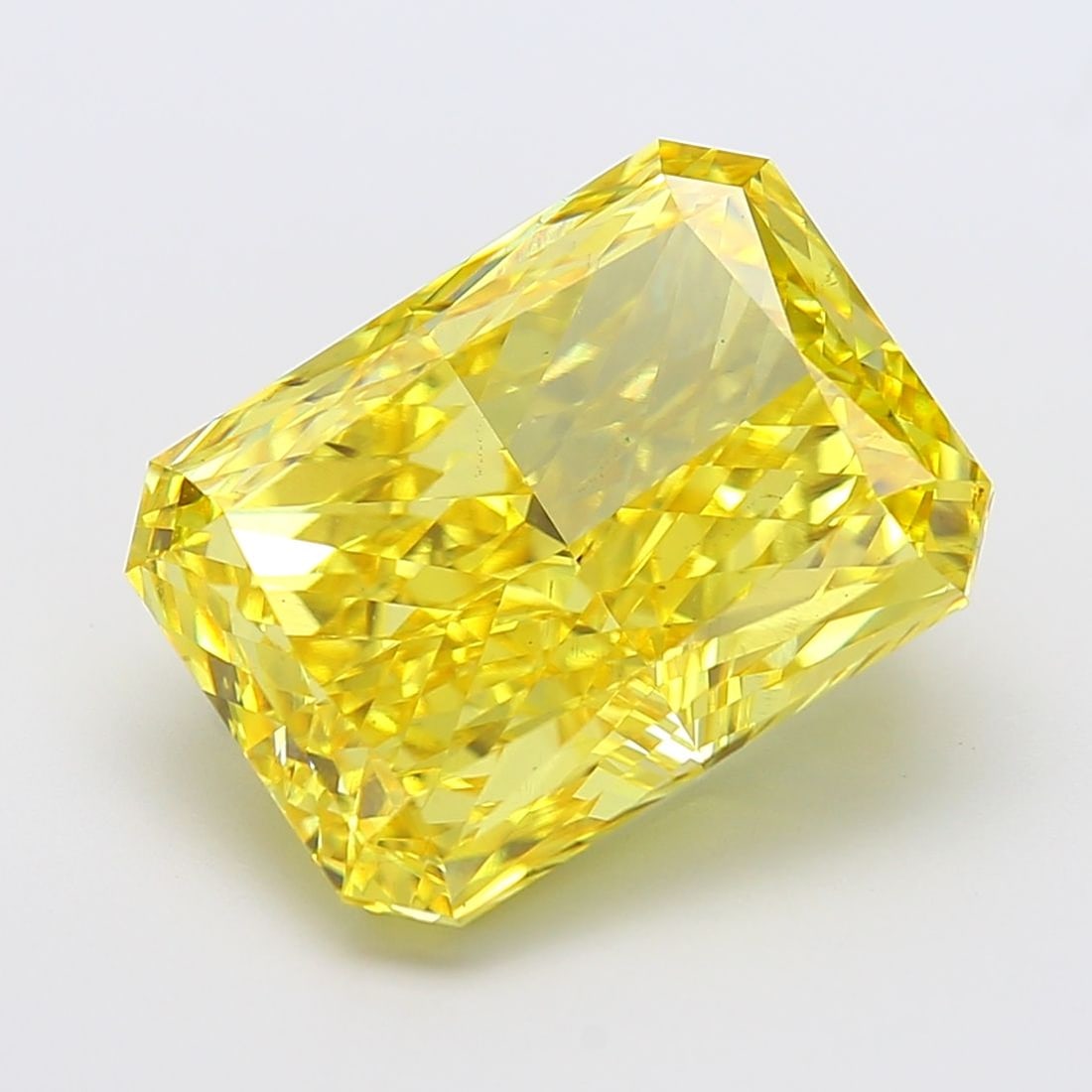 Loose Diamond - RADIANT 15.12ct Fancy Vivid Yellow VS2: Loose Diamond - RADIANT 15.12ct Fancy Vivid Yellow VS2 Source: This is a real non-mined Diamond that has been grown in a lab Shape: RADIANT Carats: 15.12 Color: Fancy Vivid Yellow Certification: IGI V