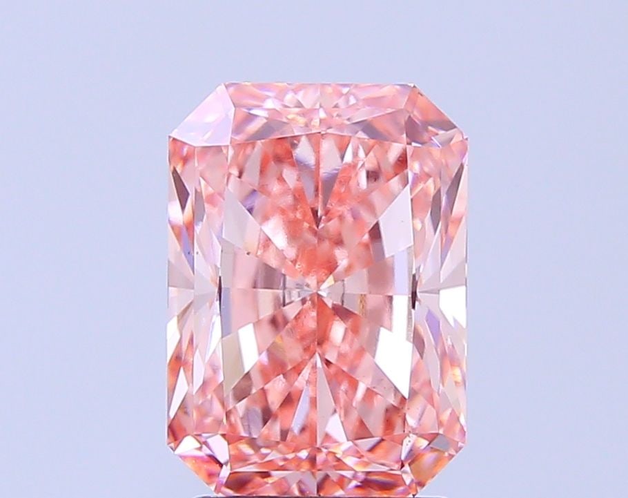 Loose Diamond - RADIANT 3.01ct Fancy Vivid Pink VS2: Loose Diamond - RADIANT 3.01ct Fancy Vivid Pink VS2 Source: This is a real non-mined Diamond that has been grown in a lab Shape: RADIANT Carats: 3.01 Color: Fancy Vivid Pink Certification: IGI Video: