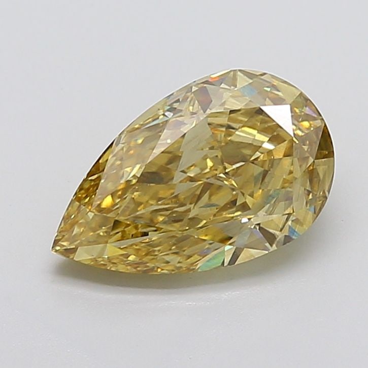 Loose Diamond - PEAR 4.14ct Fancy Intense Yellow SI1: Loose Diamond - PEAR 4.14ct Fancy Intense Yellow SI1 Source: This is a real non-mined Diamond that has been grown in a lab Shape: PEAR Carats: 4.14 Color: Fancy Intense Yellow Certification: IGI The