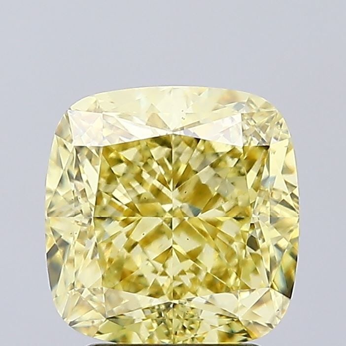 Loose Diamond - CUSHION MODIFIED 3.24ct Fancy Intense Yellow VS2: Loose Diamond - CUSHION MODIFIED 3.24ct Fancy Intense Yellow VS2 Source: This is a real non-mined Diamond that has been grown in a lab Shape: CUSHION MODIFIED Carats: 3.24 Color: Fancy Intense Yellow