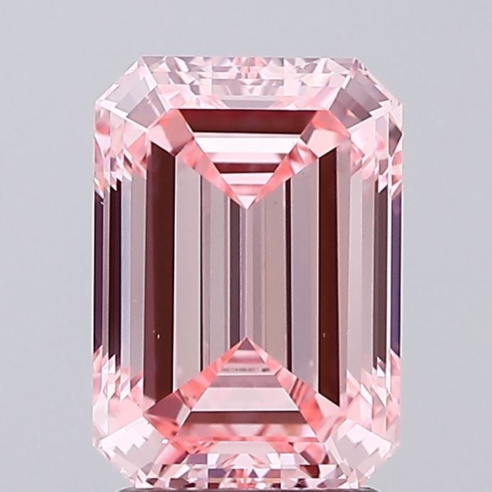 Loose Diamond - EMERALD 2.51ct Fancy Vivid Pink VS1: Loose Diamond - EMERALD 2.51ct Fancy Vivid Pink VS1 Source: This is a real non-mined Diamond that has been grown in a lab Shape: EMERALD Carats: 2.51 Color: Fancy Vivid Pink Certification: IGI Video: