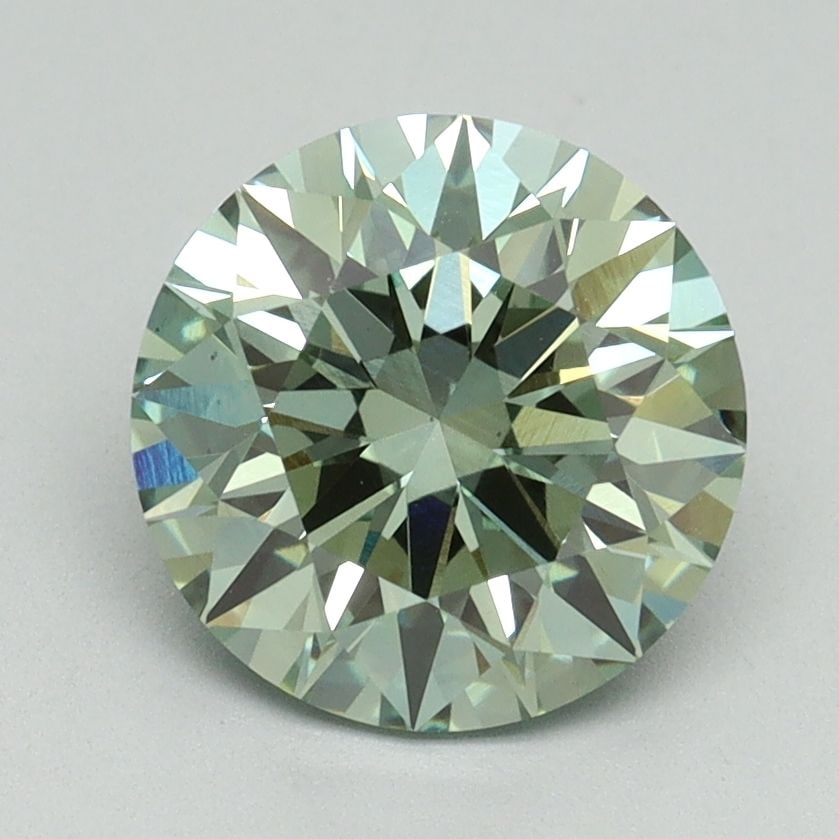 Loose Diamond - ROUND 2.15ct Fancy Vivid Green VS1: Loose Diamond - ROUND 2.15ct Fancy Vivid Green VS1 Source: This is a real non-mined Diamond that has been grown in a lab Shape: ROUND Carats: 2.15 Color: Fancy Vivid Green Certification: IGI Video: