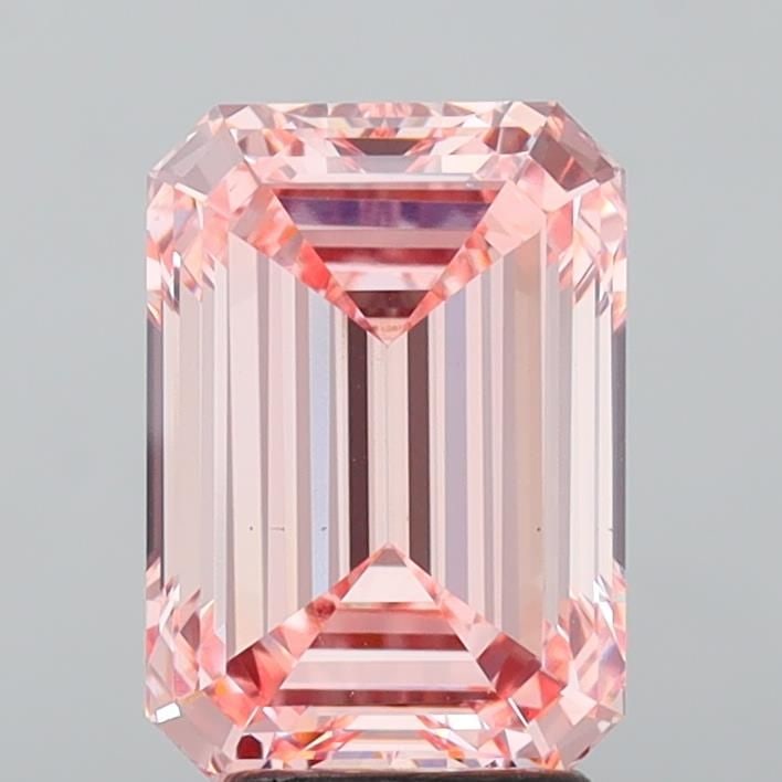 Loose Diamond - EMERALD 4.03ct Fancy Vivid Pink VS1: Loose Diamond - EMERALD 4.03ct Fancy Vivid Pink VS1 Source: This is a real non-mined Diamond that has been grown in a lab Shape: EMERALD Carats: 4.03 Color: Fancy Vivid Pink Certification: IGI Video: