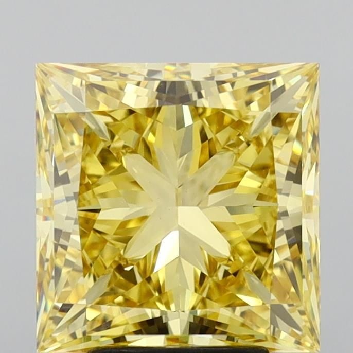 Loose Diamond - PRINCESS 5.03ct Fancy Vivid Yellow VVS2: Loose Diamond - PRINCESS 5.03ct Fancy Vivid Yellow VVS2 Source: This is a real non-mined Diamond that has been grown in a lab Shape: PRINCESS Carats: 5.03 Color: Fancy Vivid Yellow Certification: IGI 