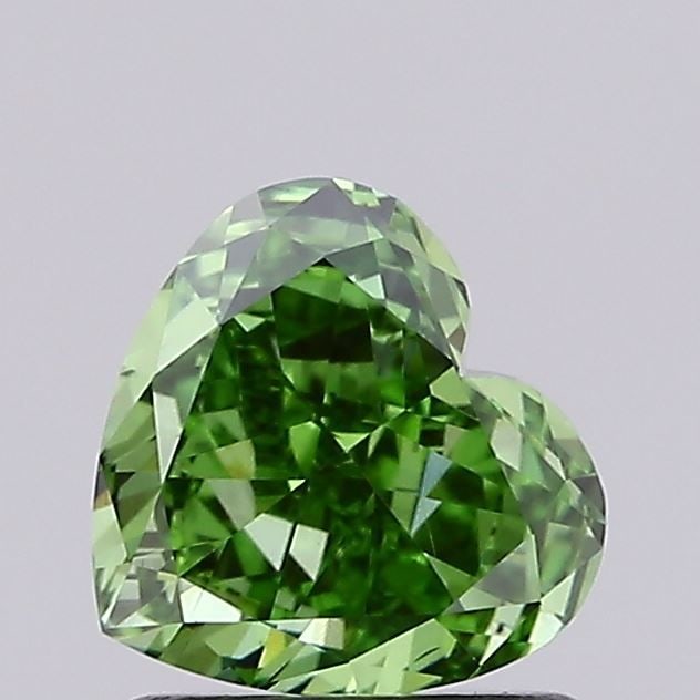 Loose Diamond - HEART 1.02ct Fancy Vivid Green VS1: Loose Diamond - HEART 1.02ct Fancy Vivid Green VS1 Source: This is a real non-mined Diamond that has been grown in a lab Shape: HEART Carats: 1.02 Color: Fancy Vivid Green Certification: IGI Video: