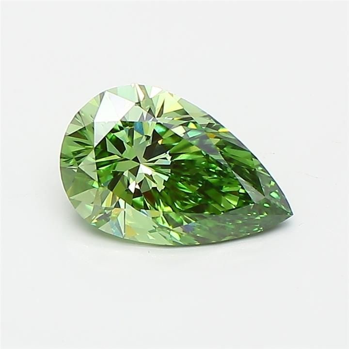 Loose Diamond - PEAR 1.01ct Fancy Vivid Green VVS1: Loose Diamond - PEAR 1.01ct Fancy Vivid Green VVS1 Source: This is a real non-mined Diamond that has been grown in a lab Shape: PEAR Carats: 1.01 Color: Fancy Vivid Green Certification: IGI Video: