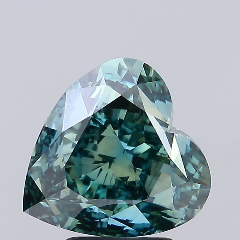 Loose Diamond - HEART 5.08ct Fancy Vivid Green VS2: Loose Diamond - HEART 5.08ct Fancy Vivid Green VS2 Source: This is a real non-mined Diamond that has been grown in a lab Shape: HEART Carats: 5.08 Color: Fancy Vivid Green Certification: IGI Video:
