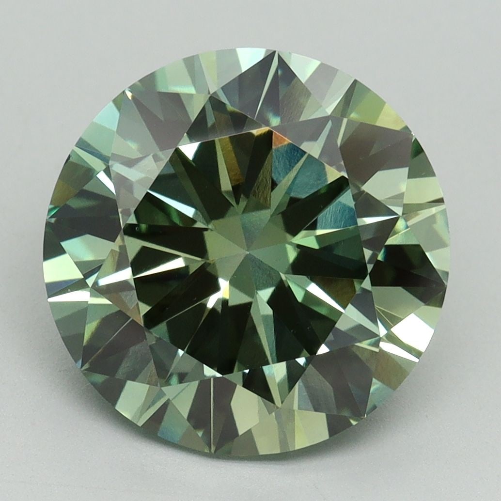 Loose Diamond - ROUND 5.01ct Fancy Vivid Green VS1: Loose Diamond - ROUND 5.01ct Fancy Vivid Green VS1 Source: This is a real non-mined Diamond that has been grown in a lab Shape: ROUND Carats: 5.01 Color: Fancy Vivid Green Certification: IGI Video: