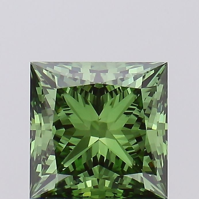 Loose Diamond - PRINCESS 2.02ct Fancy Vivid Green VS1: Loose Diamond - PRINCESS 2.02ct Fancy Vivid Green VS1 Source: This is a real non-mined Diamond that has been grown in a lab Shape: PRINCESS Carats: 2.02 Color: Fancy Vivid Green Certification: IGI Vid
