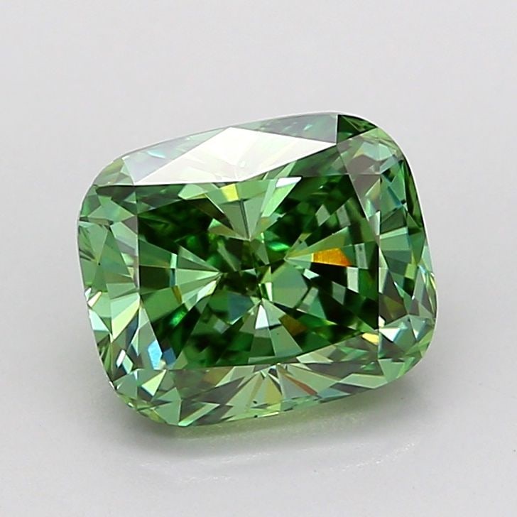 Loose Diamond - CUSHION MODIFIED 2.02ct Fancy Vivid Green VS1: Loose Diamond - CUSHION MODIFIED 2.02ct Fancy Vivid Green VS1 Source: This is a real non-mined Diamond that has been grown in a lab Shape: CUSHION MODIFIED Carats: 2.02 Color: Fancy Vivid Green Certif