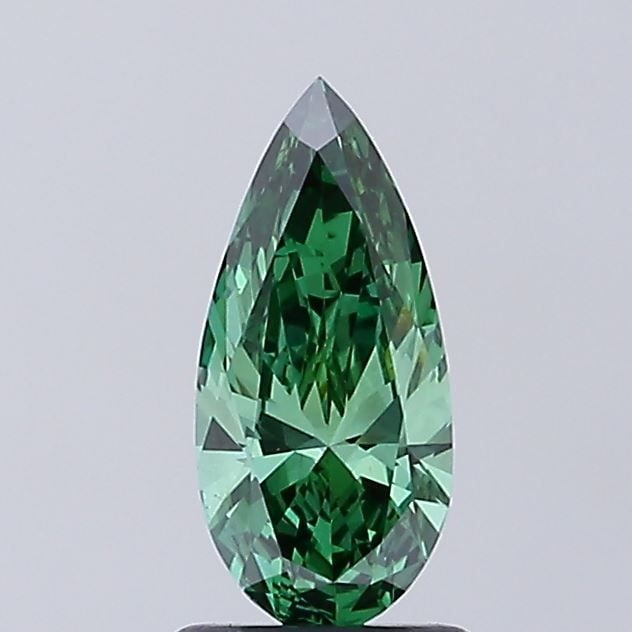 Loose Diamond - PEAR 1.07ct Fancy Vivid Green VS1: Loose Diamond - PEAR 1.07ct Fancy Vivid Green VS1 Source: This is a real non-mined Diamond that has been grown in a lab Shape: PEAR Carats: 1.07 Color: Fancy Vivid Green Certification: IGI Video: