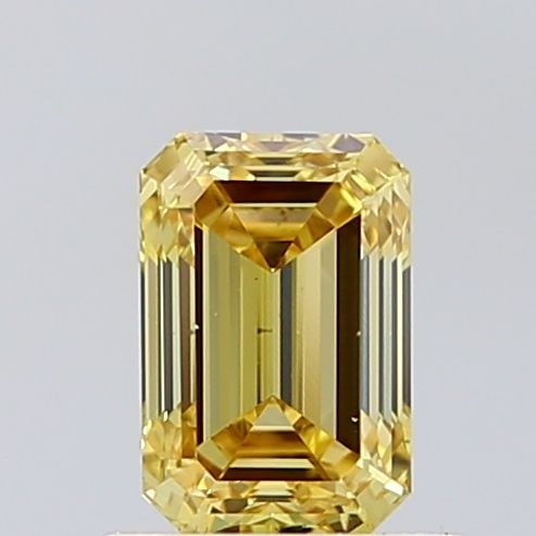 Loose Diamond - EMERALD 0.98ct Fancy Yellow VS1: Loose Diamond - EMERALD 0.98ct Fancy Yellow VS1 Source: This is a real non-mined Diamond that has been grown in a lab Shape: EMERALD Carats: 0.98 Color: Fancy Yellow Certification: IGI Video: