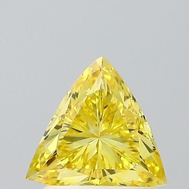 Loose Diamond - TRIANGULAR 1.04ct Fancy Vivid Yellow VS1: Loose Diamond - TRIANGULAR 1.04ct Fancy Vivid Yellow VS1 Source: This is a real non-mined Diamond that has been grown in a lab Shape: TRIANGULAR Carats: 1.04 Color: Fancy Vivid Yellow Certification: I