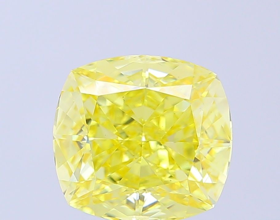 Loose Diamond - CUSHION MODIFIED 5.04ct Fancy Vivid Yellow VS1: Loose Diamond - CUSHION MODIFIED 5.04ct Fancy Vivid Yellow VS1 Source: This is a real non-mined Diamond that has been grown in a lab Shape: CUSHION MODIFIED Carats: 5.04 Color: Fancy Vivid Yellow Cert