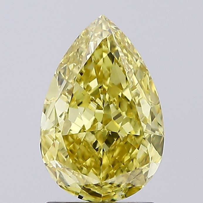 Loose Diamond - PEAR 2.02ct Fancy Vivid Yellow VS1: Loose Diamond - PEAR 2.02ct Fancy Vivid Yellow VS1 Source: This is a real non-mined Diamond that has been grown in a lab Shape: PEAR Carats: 2.02 Color: Fancy Vivid Yellow Certification: NONE Video: