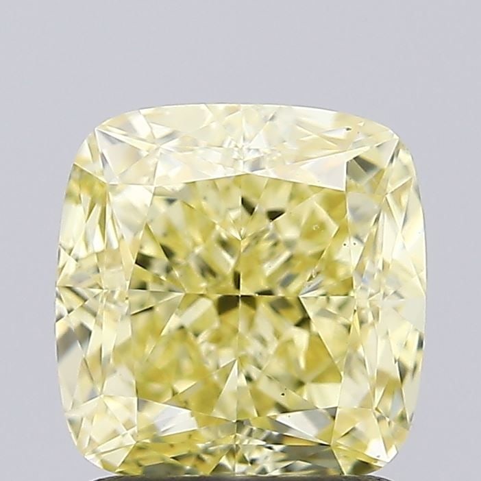 Loose Diamond - CUSHION MODIFIED 1.63ct Fancy Intense Yellow VS1: Loose Diamond - CUSHION MODIFIED 1.63ct Fancy Intense Yellow VS1 Source: This is a real non-mined Diamond that has been grown in a lab Shape: CUSHION MODIFIED Carats: 1.63 Color: Fancy Intense Yellow 