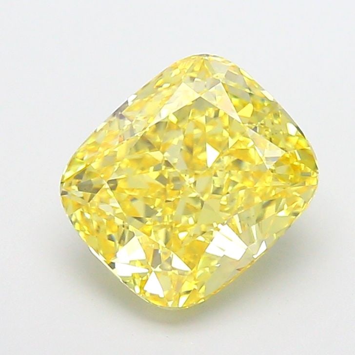 Loose Diamond - CUSHION MODIFIED 4.02ct Fancy Vivid Yellow VVS2: Loose Diamond - CUSHION MODIFIED 4.02ct Fancy Vivid Yellow VVS2 Source: This is a real non-mined Diamond that has been grown in a lab Shape: CUSHION MODIFIED Carats: 4.02 Color: Fancy Vivid Yellow Cer