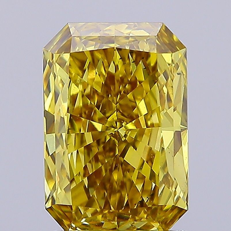 Loose Diamond - RADIANT 1.93ct Fancy Vivid Gray Yellow VS2: Loose Diamond - RADIANT 1.93ct Fancy Vivid Gray Yellow VS2 Source: This is a real non-mined Diamond that has been grown in a lab Shape: RADIANT Carats: 1.93 Color: Fancy Vivid Gray Yellow Certificatio