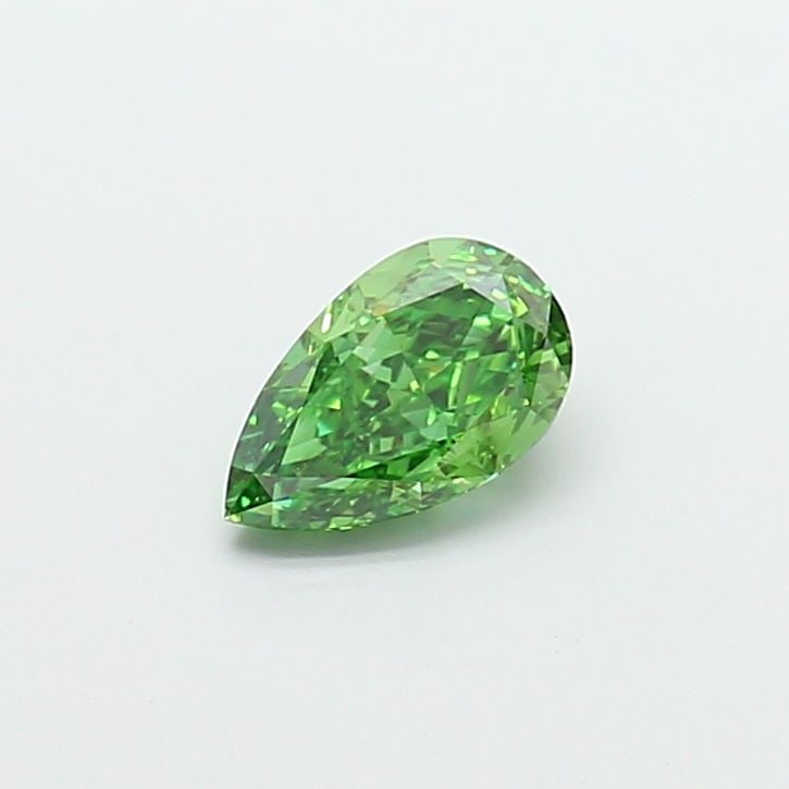 Loose Diamond - PEAR 1.03ct Fancy Vivid Green VVS2: Loose Diamond - PEAR 1.03ct Fancy Vivid Green VVS2 Source: This is a real non-mined Diamond that has been grown in a lab Shape: PEAR Carats: 1.03 Color: Fancy Vivid Green Certification: IGI Video: