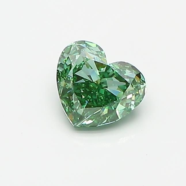 Loose Diamond - HEART 0.56ct Fancy Vivid Green VVS2: Loose Diamond - HEART 0.56ct Fancy Vivid Green VVS2 Source: This is a real non-mined Diamond that has been grown in a lab Shape: HEART Carats: 0.56 Color: Fancy Vivid Green Certification: IGI Video: