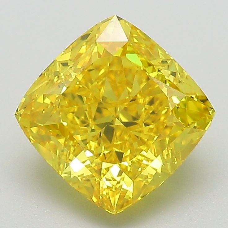 Loose Diamond - CUSHION MODIFIED 2.53ct Fancy Vivid Yellow VVS2: Loose Diamond - CUSHION MODIFIED 2.53ct Fancy Vivid Yellow VVS2 Source: This is a real non-mined Diamond that has been grown in a lab Shape: CUSHION MODIFIED Carats: 2.53 Color: Fancy Vivid Yellow Cer