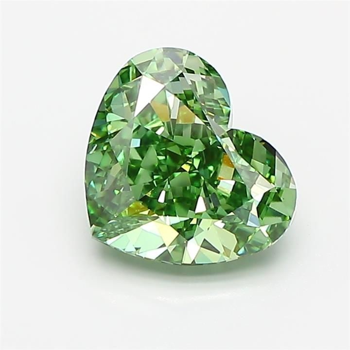 Loose Diamond - HEART 2.14ct Fancy Vivid Green VS1: Loose Diamond - HEART 2.14ct Fancy Vivid Green VS1 Source: This is a real non-mined Diamond that has been grown in a lab Shape: HEART Carats: 2.14 Color: Fancy Vivid Green Certification: IGI Video: