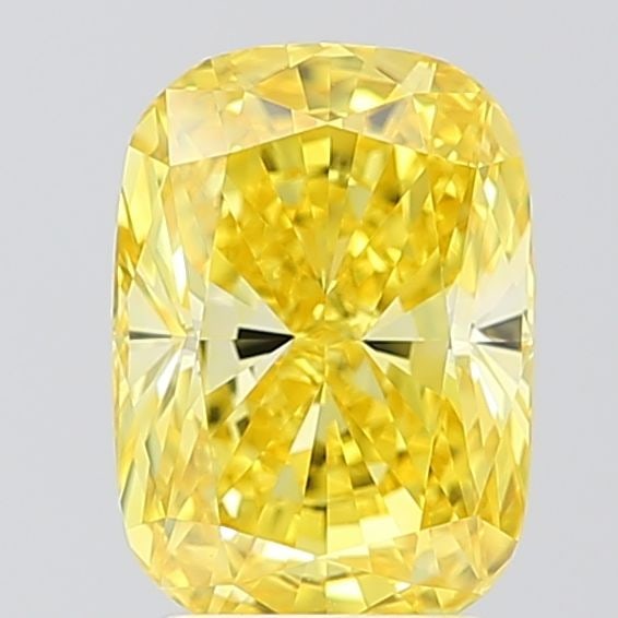Loose Diamond - CUSHION BRILLIANT 2.52ct Fancy Vivid Yellow VVS2: Loose Diamond - CUSHION BRILLIANT 2.52ct Fancy Vivid Yellow VVS2 Source: This is a real non-mined Diamond that has been grown in a lab Shape: CUSHION BRILLIANT Carats: 2.52 Color: Fancy Vivid Yellow C