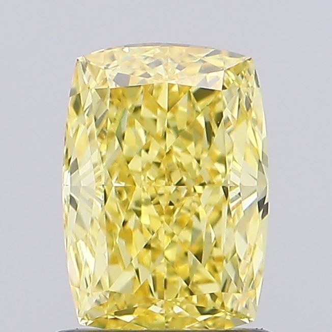 Loose Diamond - CUSHION MODIFIED 1.07ct Fancy Vivid Yellow VVS2: Loose Diamond - CUSHION MODIFIED 1.07ct Fancy Vivid Yellow VVS2 Source: This is a real non-mined Diamond that has been grown in a lab Shape: CUSHION MODIFIED Carats: 1.07 Color: Fancy Vivid Yellow Cer
