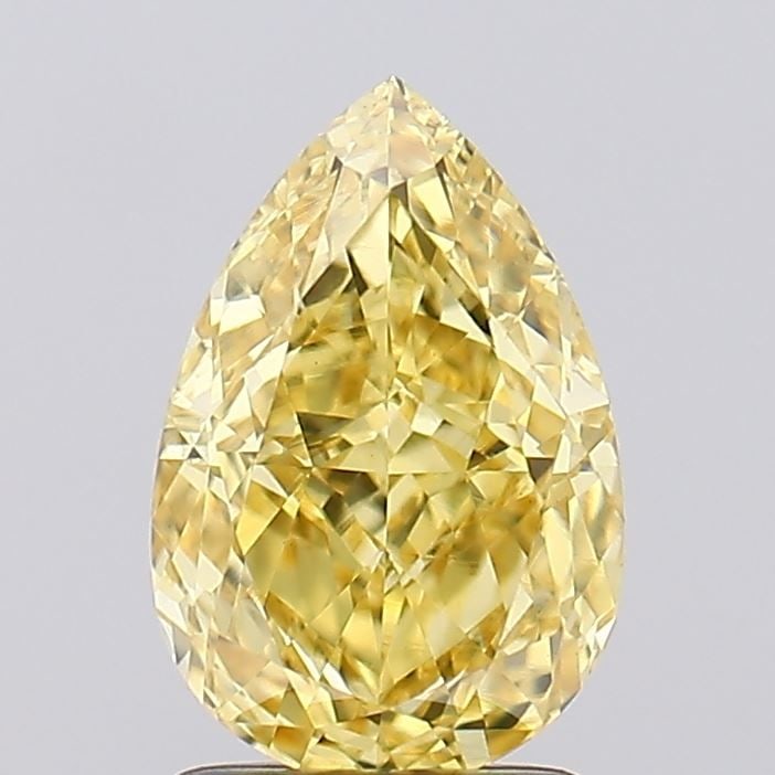 Loose Diamond - PEAR 2.01ct Fancy Vivid Yellow VS2: Loose Diamond - PEAR 2.01ct Fancy Vivid Yellow VS2 Source: This is a real non-mined Diamond that has been grown in a lab Shape: PEAR Carats: 2.01 Color: Fancy Vivid Yellow Certification: IGI Video: