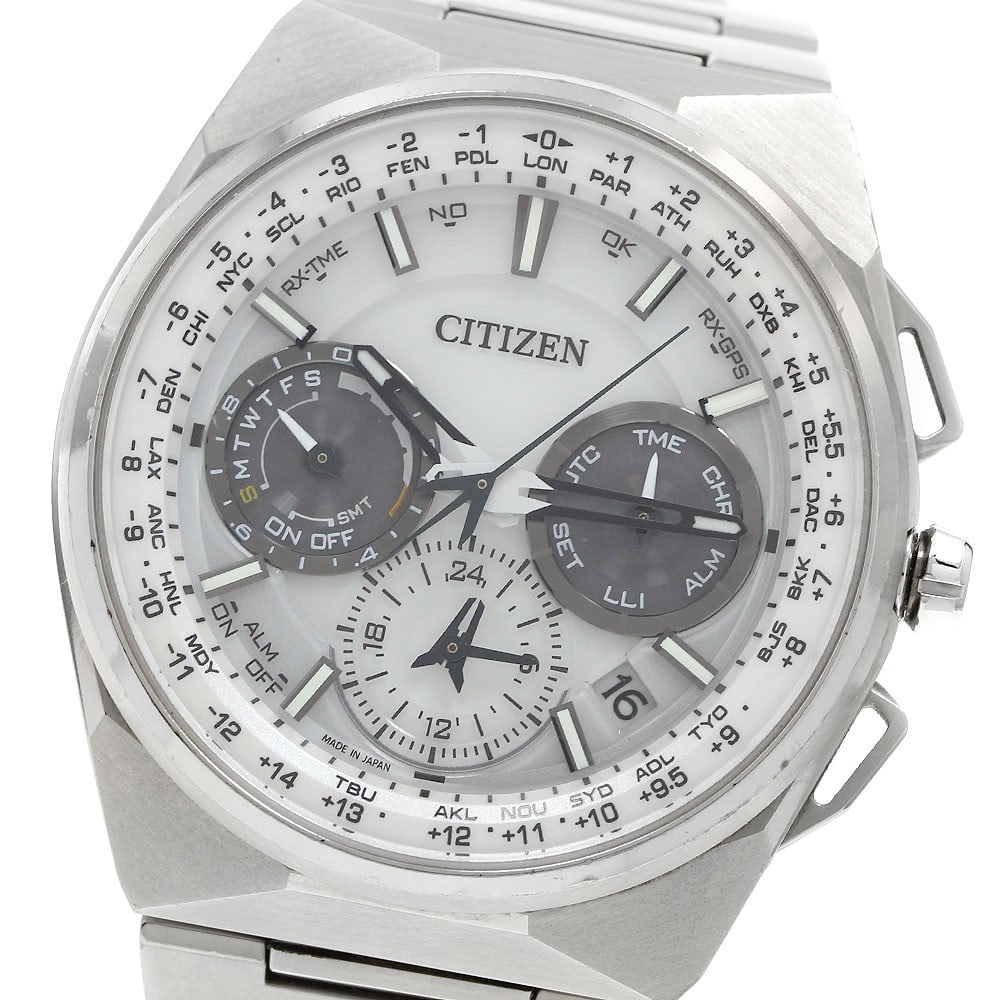 Citizen Promaster F900 Titanium Men's Wristwatch CC9000-51A: Citizen Promaster F900 Titanium Men's Wristwatch CC9000-51A Citizen Promaster Eco-Drive Satellite Wave F900 men's wristwatch with a white dial, titanium case and titanium bracelet. This pre-owned watc