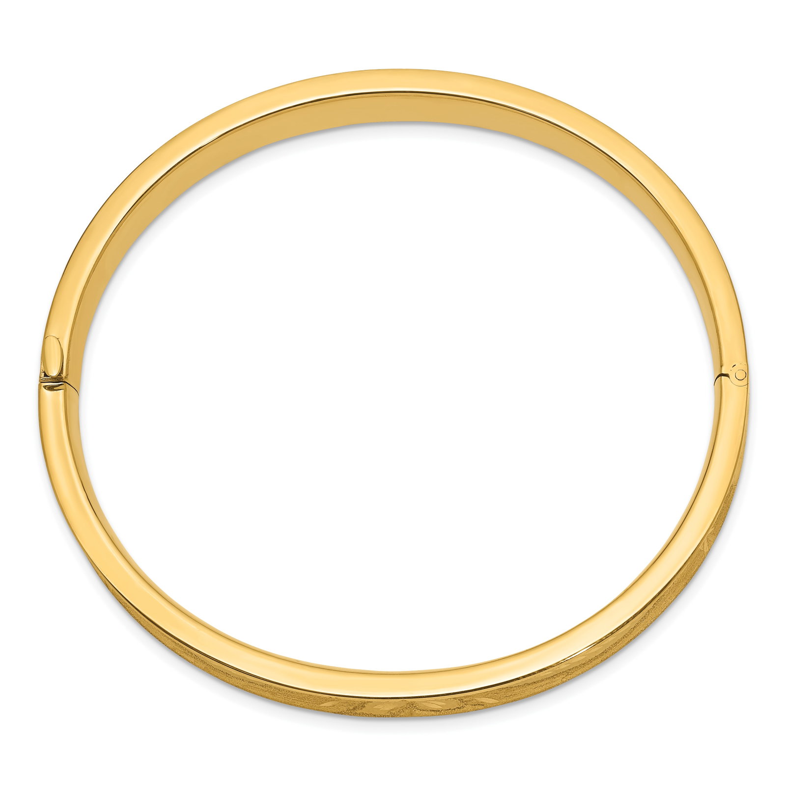14k 5/16 Diamond-cut Concave Hinged Bangle Bracelet: 14k 5/16 Diamond-cut Concave Hinged Bangle Bracelet 14k 5/16 Diamond-cut Concave 8.00mm Hinged Oval Bangle Bracelet Metal: 14k Yellow Gold Weight: 12.47 grams Length: 7" Width: 8" This item may take 2