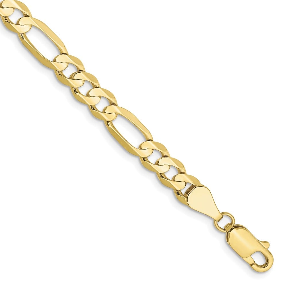 10k 5.5mm Concave Open Figaro Chain: 10k 5.5mm Concave Open Figaro Chain 10k 5.5mm Concave Open Figaro Chain Metal: 10k Yellow Gold Weight: 5.35 grams Length: 7" Width: 5.5" This item may take 2-5 weeks for shipping. The Diamond Depot Gu