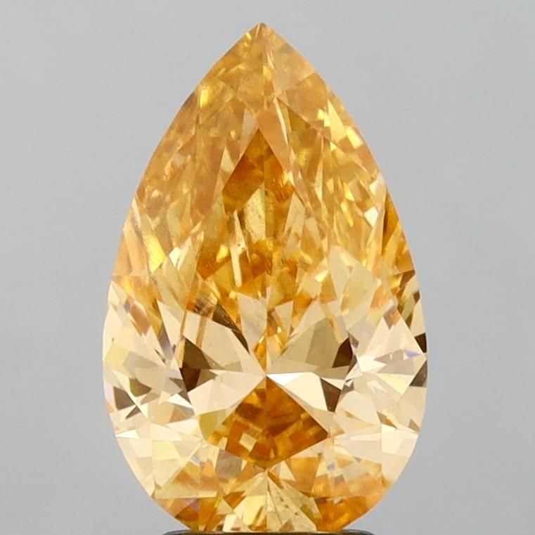 Loose Diamond - PEAR 3.04ct Fancy Vivid Brownish Orange VS2: Loose Diamond - PEAR 3.04ct Fancy Vivid Brownish Orange VS2 Source: This is a real non-mined Diamond that has been grown in a lab Shape: PEAR Carats: 3.04 Color: Fancy Vivid Brownish Orange Certificat