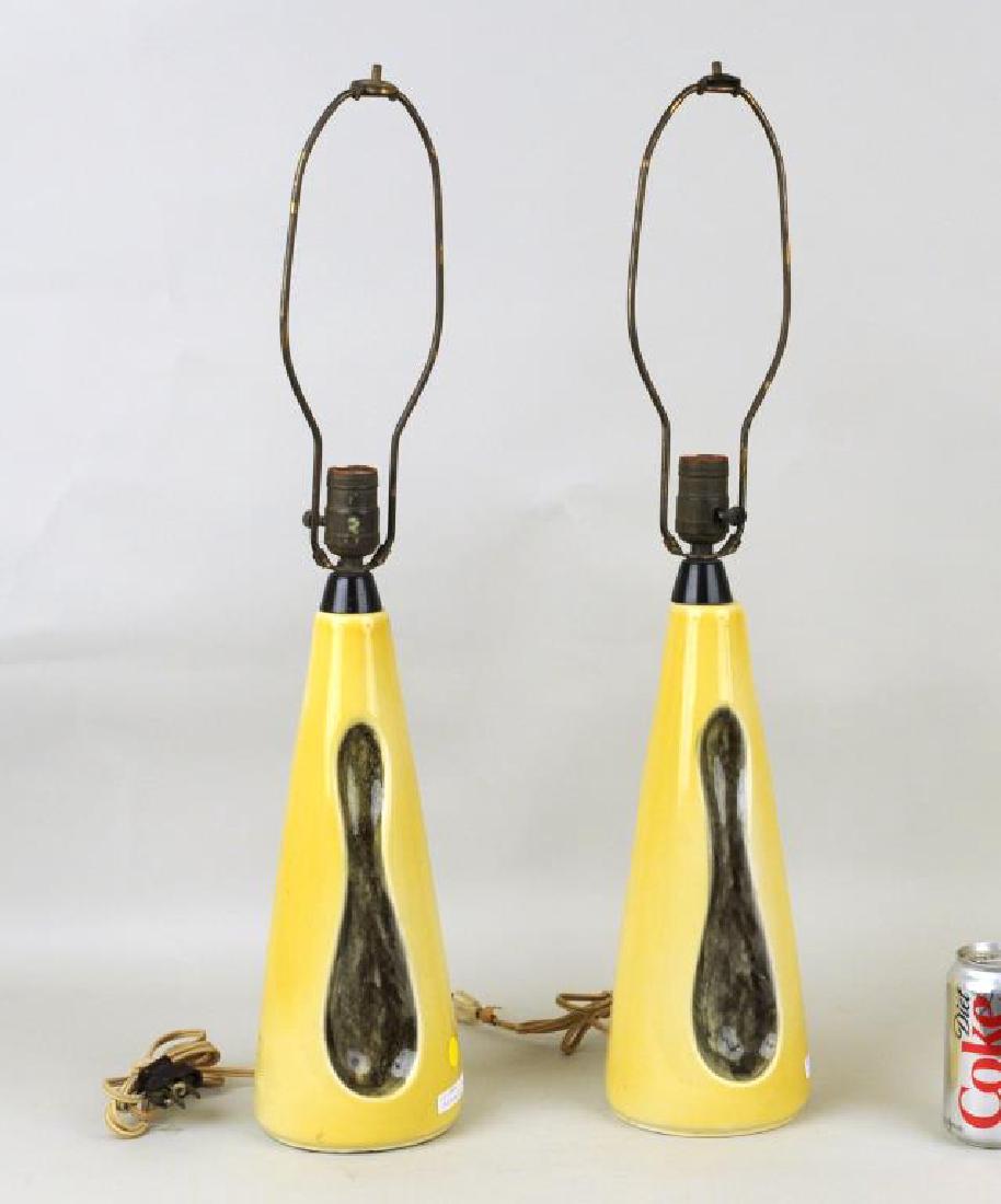 Pair Modern Glazed Pottery Lamps (1 of 3)