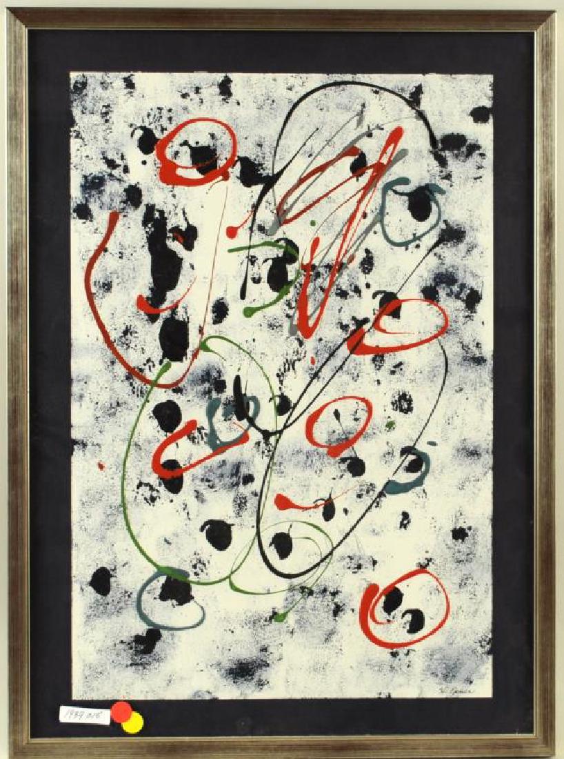 H. Epner, 20th C. Framed Abstract Oil/Paper (1 of 2)
